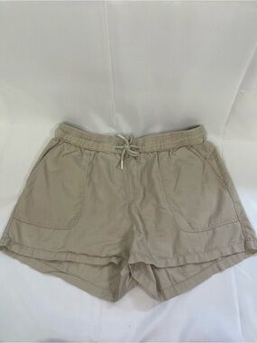 Quince Taupe Drawstring Athletic Shorts
